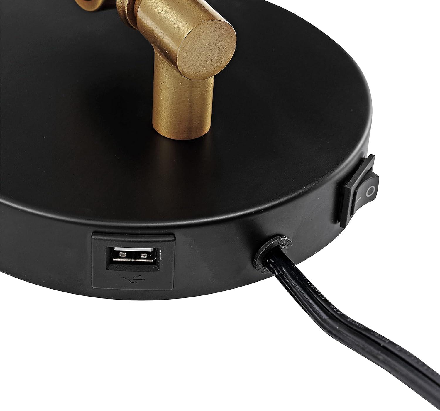 imageJONATHAN Y JYL1301C Lisa 18quot Swing Arm 1Light Modern Midcentury Iron USB Charging Port LED Sconce Transitional Farmhouse Entryway Lobby Kitchen Living Room Hallway GreyBrass Gold 80 inBlackBrass Gold