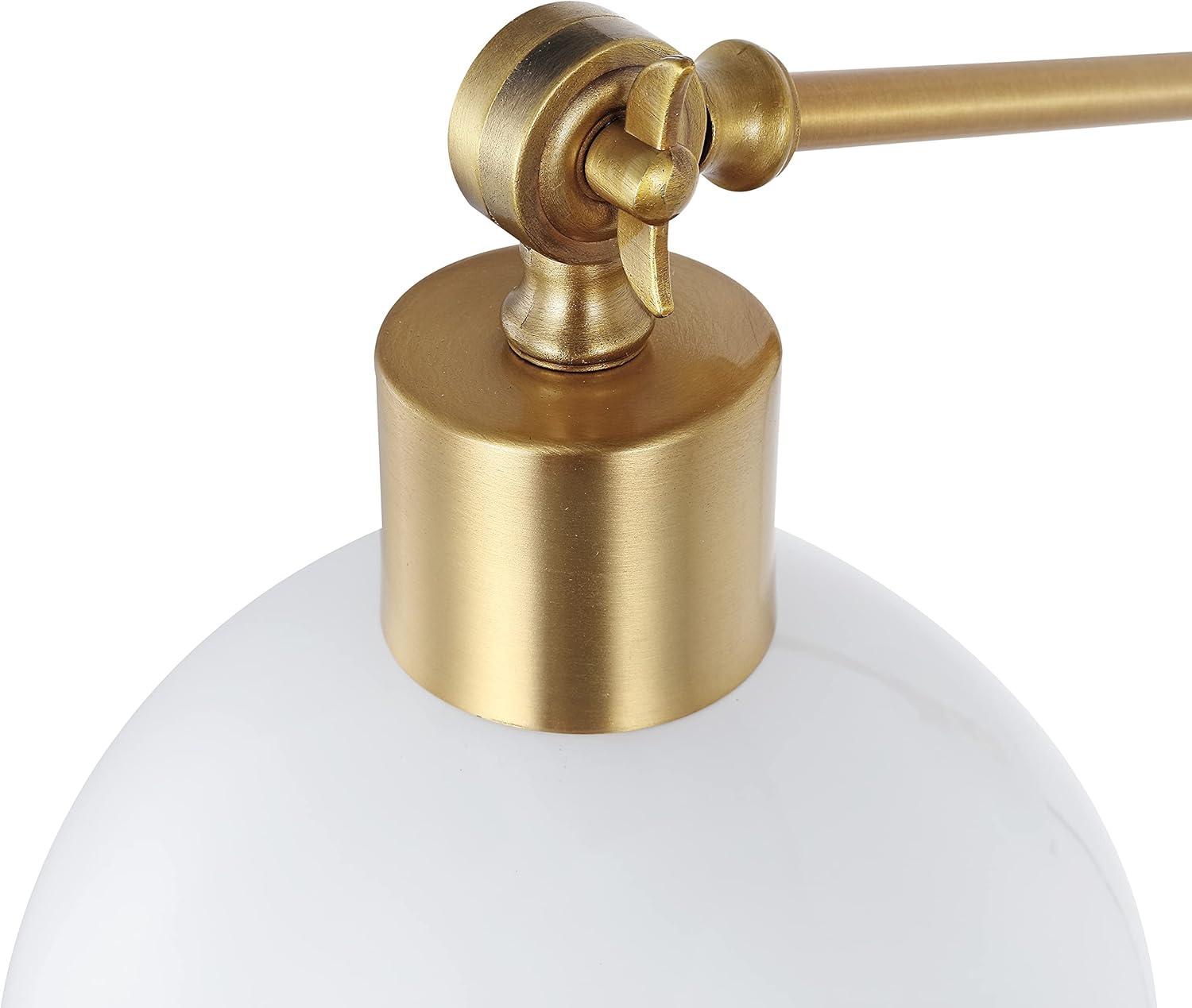 imageJONATHAN Y JYL1301C Lisa 18quot Swing Arm 1Light Modern Midcentury Iron USB Charging Port LED Sconce Transitional Farmhouse Entryway Lobby Kitchen Living Room Hallway GreyBrass Gold 80 inWhiteBrass Gold