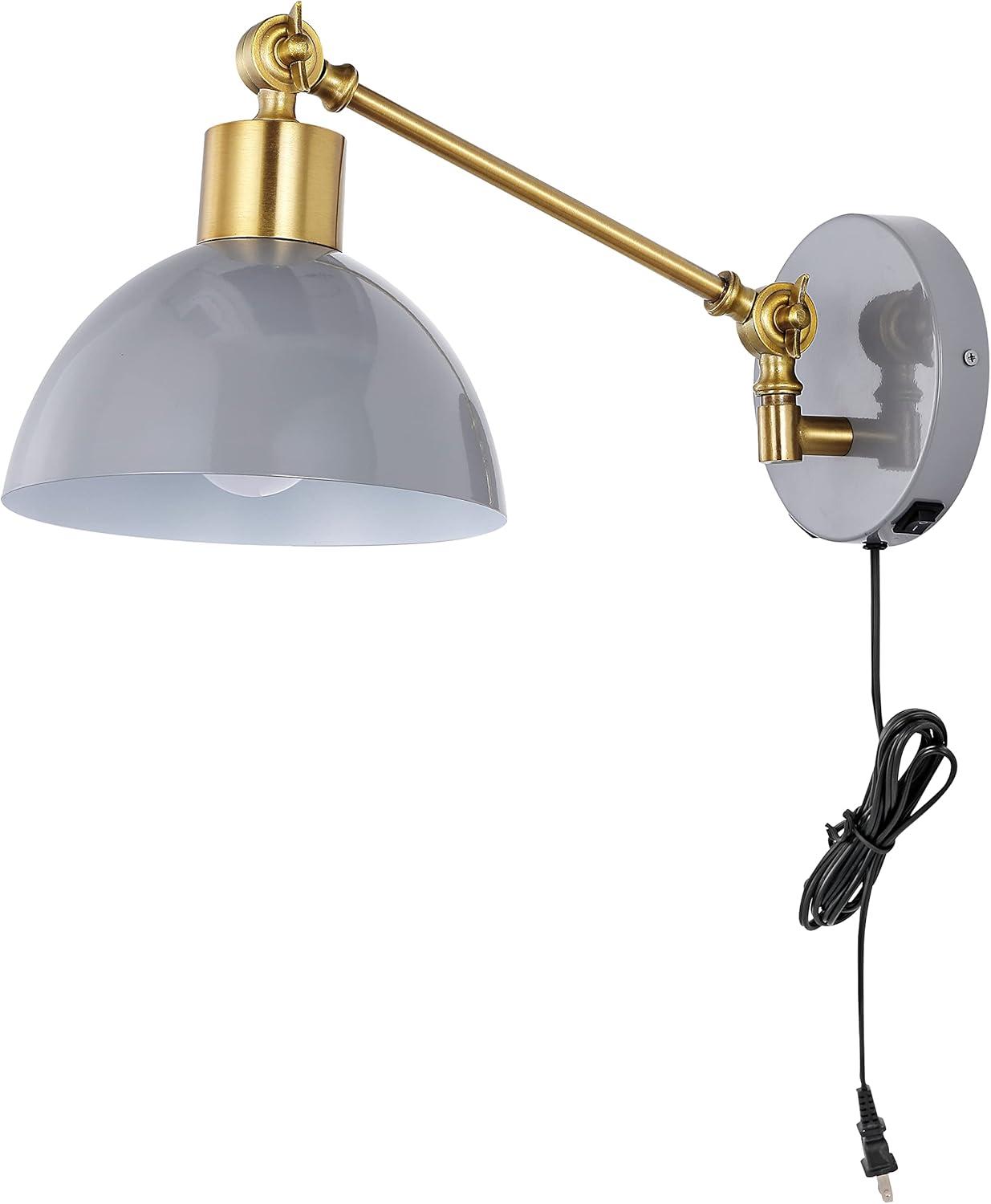 imageJONATHAN Y JYL1301C Lisa 18quot Swing Arm 1Light Modern Midcentury Iron USB Charging Port LED Sconce Transitional Farmhouse Entryway Lobby Kitchen Living Room Hallway GreyBrass Gold 80 inGreyBrass Gold