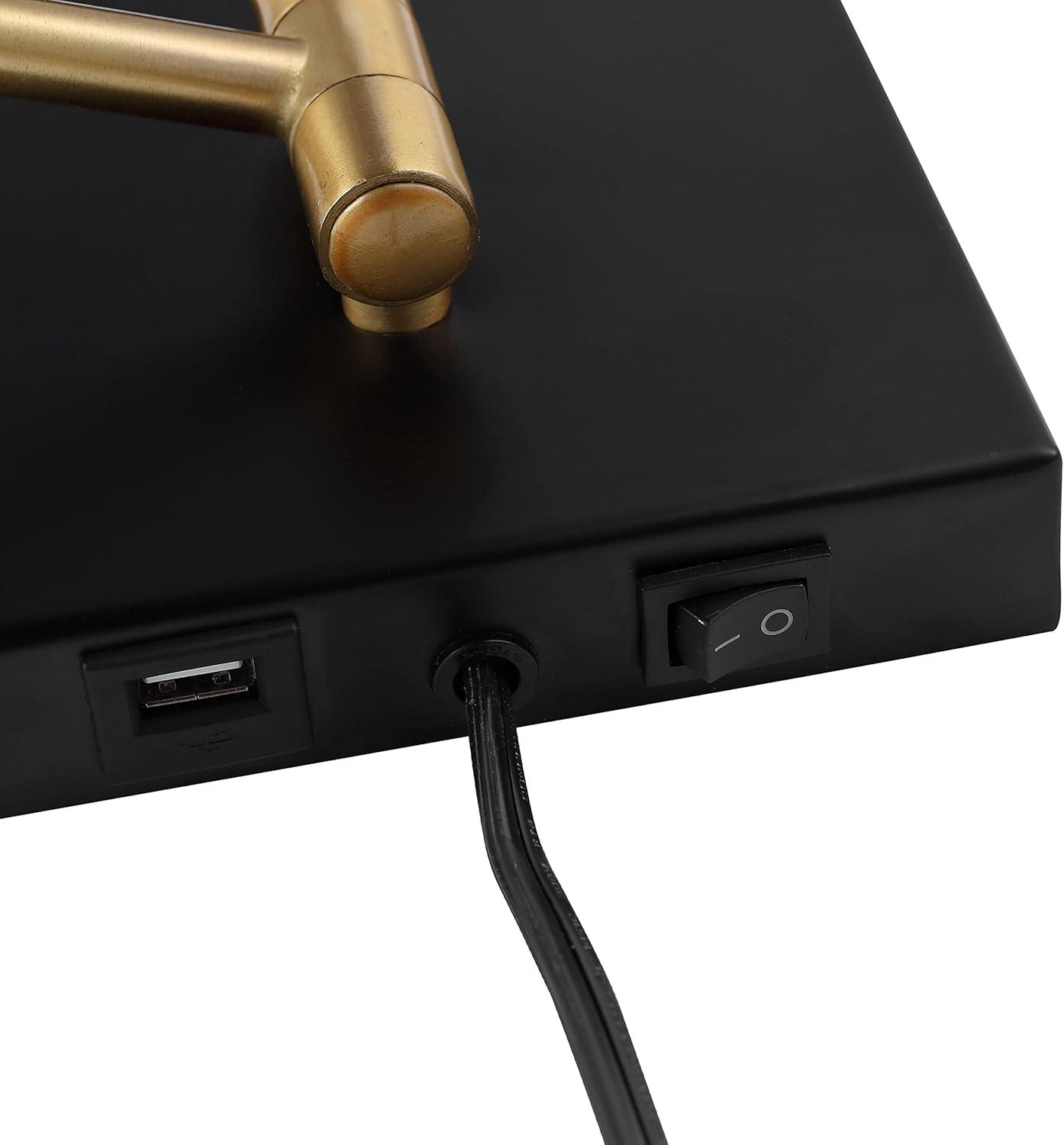 imageJONATHAN Y JYL1302C Hygge 16quot Swing Arm 1Light Modern Midcentury Iron USB Charging Port LED Sconce Transitional Farmhouse Entryway Lobby Kitchen Bathroom Bedroom Living Room GreyBrass GoldBlackBrass Gold