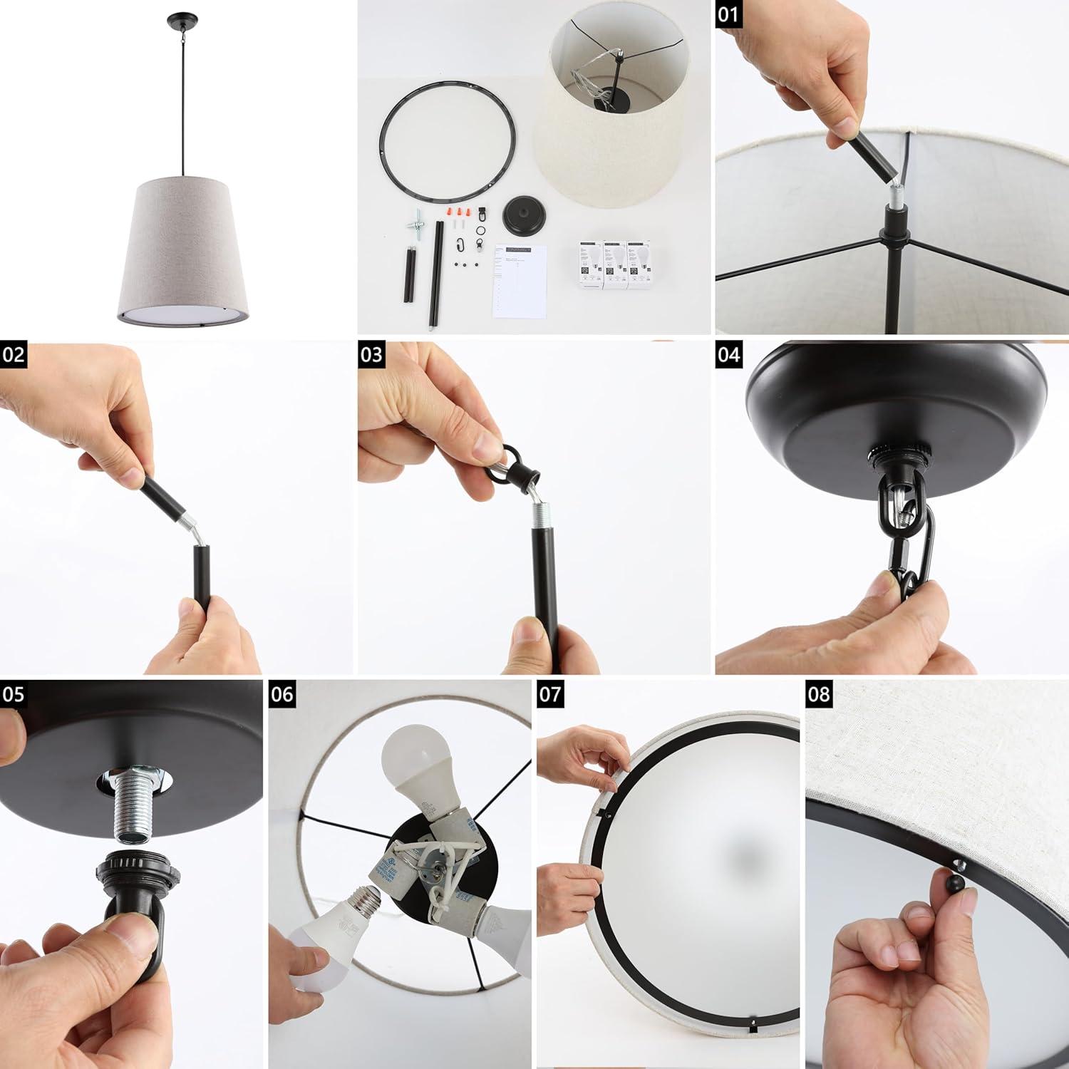 imageJONATHAN Y JYL1314A Arden 18quot 1Light Farmhouse Bohemian Iron LED Pendant Rustic Modern Adjustable Dining Room Living Room Kitchen Island Foyer Bedroom Hallway Oil Rubbed BronzeBeige