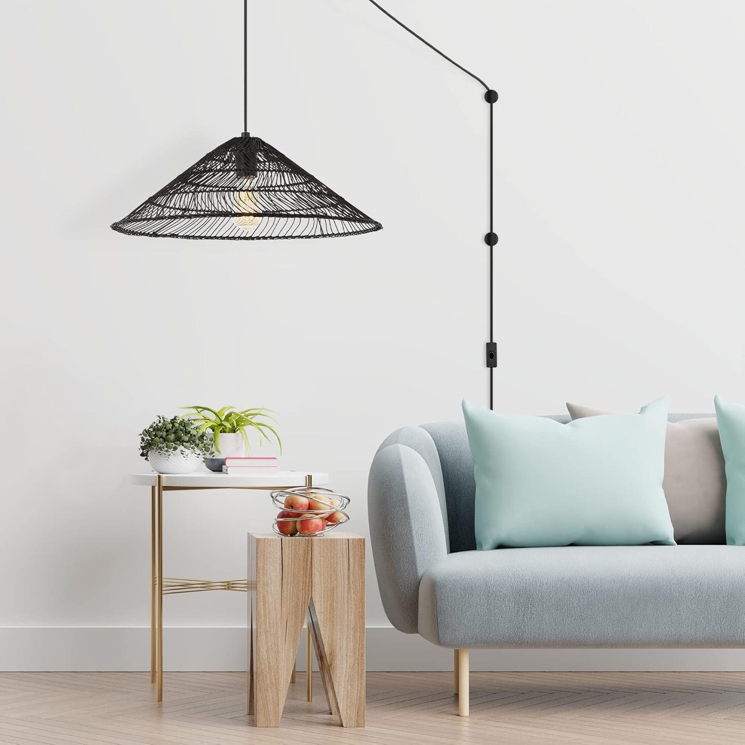 imageJONATHAN Y JYL1401A Koda 13quot 1Light Farmhouse Coastal Bohemian Rattan 180quot Cord Plugin or Hardwired LED Pendant Modern Dining Room Living Room Kitchen Island Foyer Bedroom Brown2025 Black Coolie