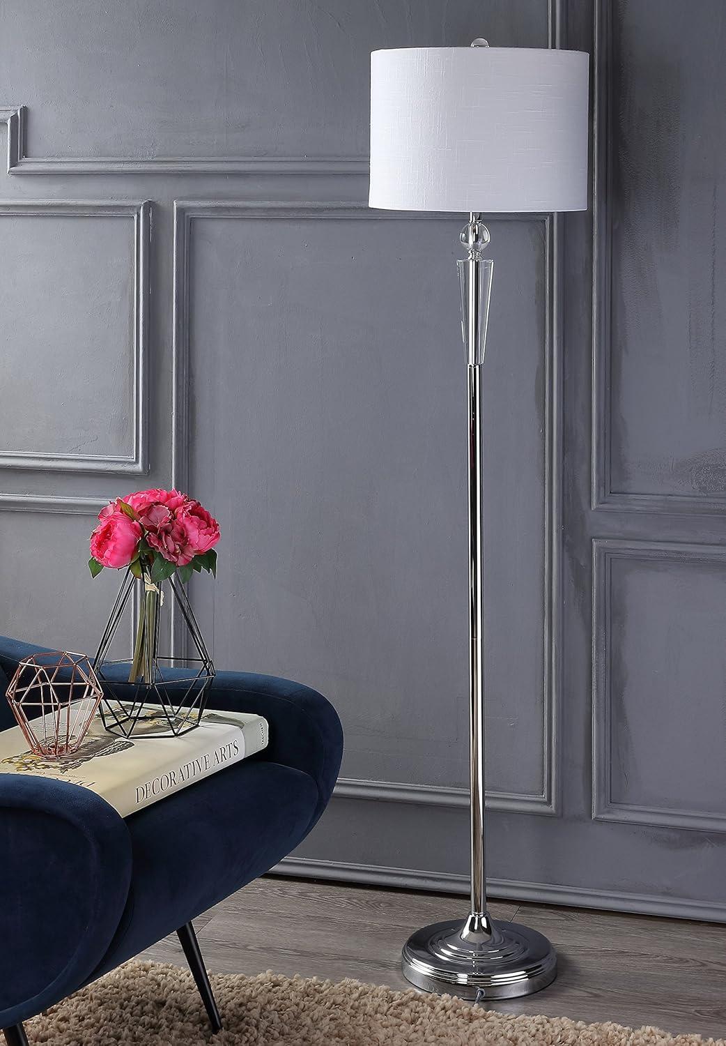 imageJONATHAN Y JYL2022A Reese 595quot Crystal LED Floor Lamp ModernContemporaryTraditionalGlam for Bedrooms Living Room Office Reading ClearChrome