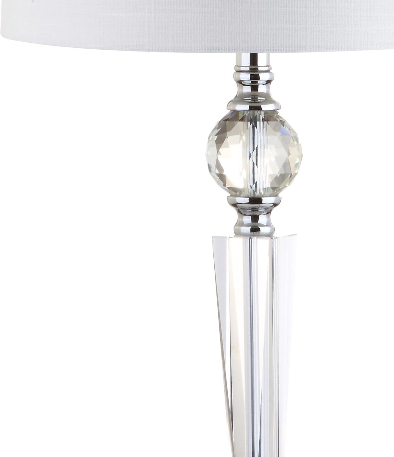 imageJONATHAN Y JYL2048ASET2 Set of 2 Table Lamps Emma 295quot Crystal LED Table Lamp Modern Contemporary Bedside Desk Nightstand Lamp for Bedroom Living Room Office College Bookcase Clear