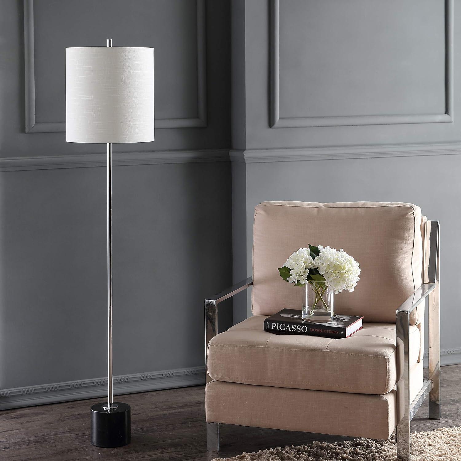 imageJONATHAN Y JYL2062A Levitt 605quot MarbleMetal LED Floor Lamp ContemporaryTransitional for Bedrooms Living Room Office Reading BlackChrome