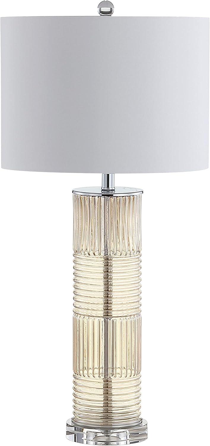 imageJONATHAN Y JYL2064A Genevieve 30quot GlassCrystal LED Table Lamp Contemporary Transitional Bedside Desk Nightstand Lamp for Bedroom Living Room Office College Bookcase LED Bulb Included Champagne