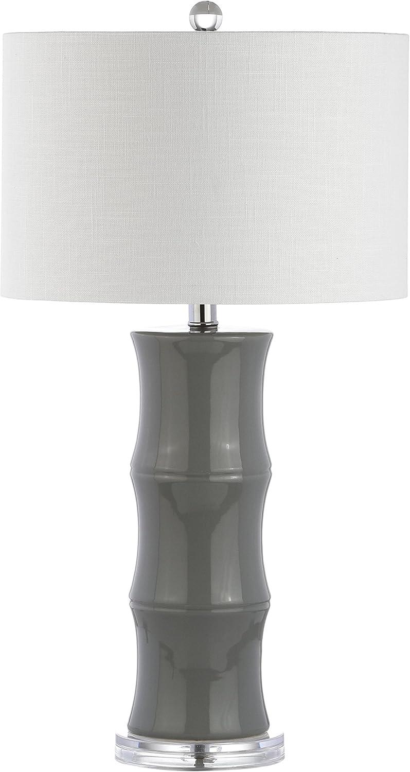 imageJONATHAN Y JYL3015C Tiki 265quot Ceramic LED Table Lamp Contemporary Traditional Bedside Desk Nightstand Lamp for Bedroom Living Room Office College Bookcase LED Bulb Included WhiteGray