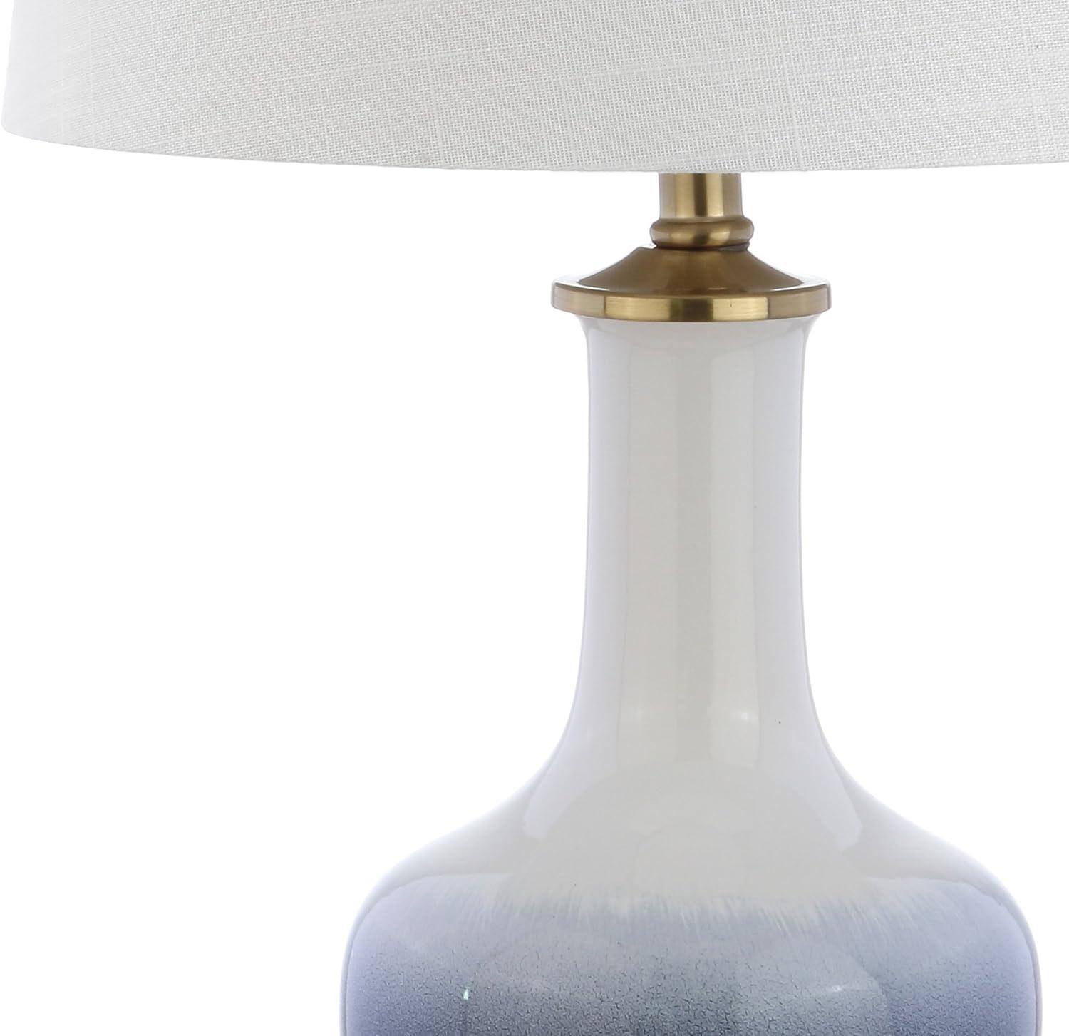 imageJONATHAN Y JYL3019A Gradient 25quot CeramicBrass LED Table Lamp Contemporary Traditional Bedside Desk Nightstand Lamp for Bedroom Living Room Office College Bookcase LED Bulb Included WhiteNavyWhiteNavy