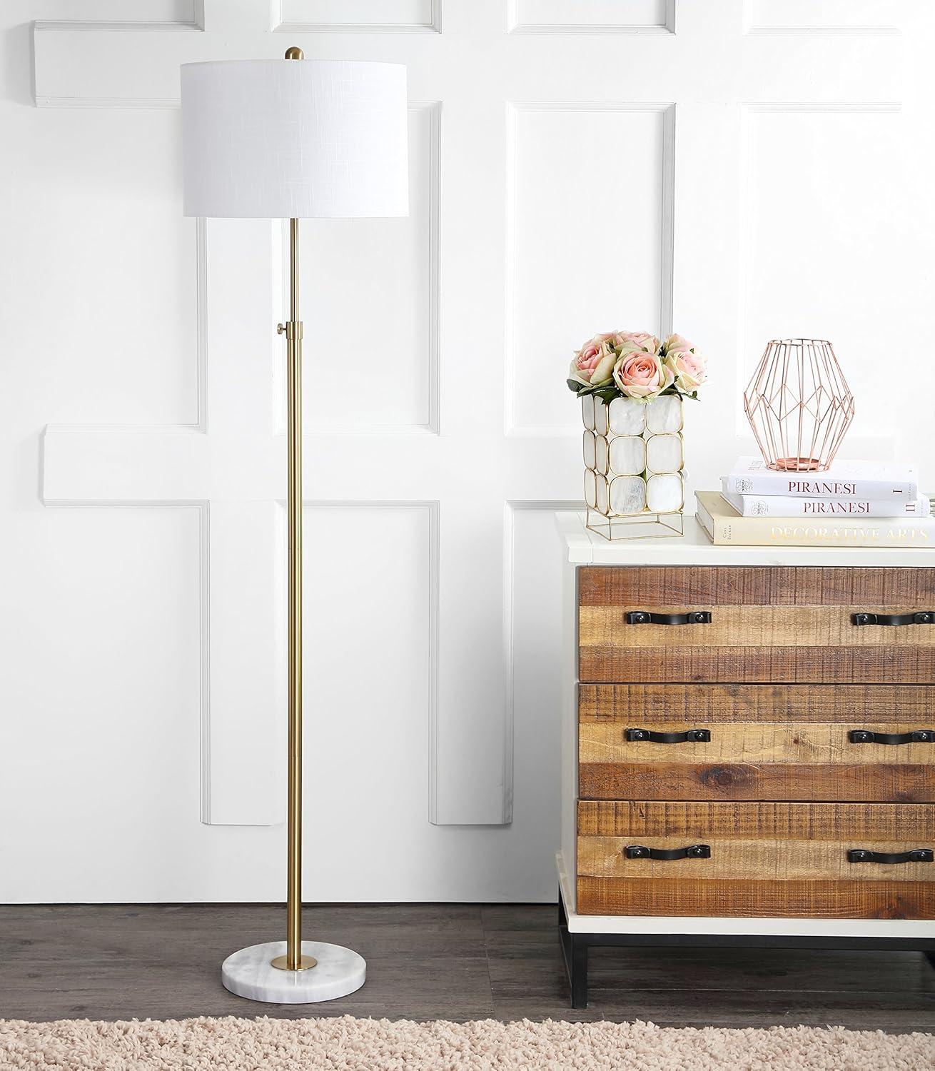 imageJONATHAN Y JYL3022A June 65quot Adjustable MetalMarble LED Floor Lamp Modern Contemporary Elegant Glam Office Living Room Family Room Dining Room Bedroom Hallway Foyer BrassBrass GoldWhite