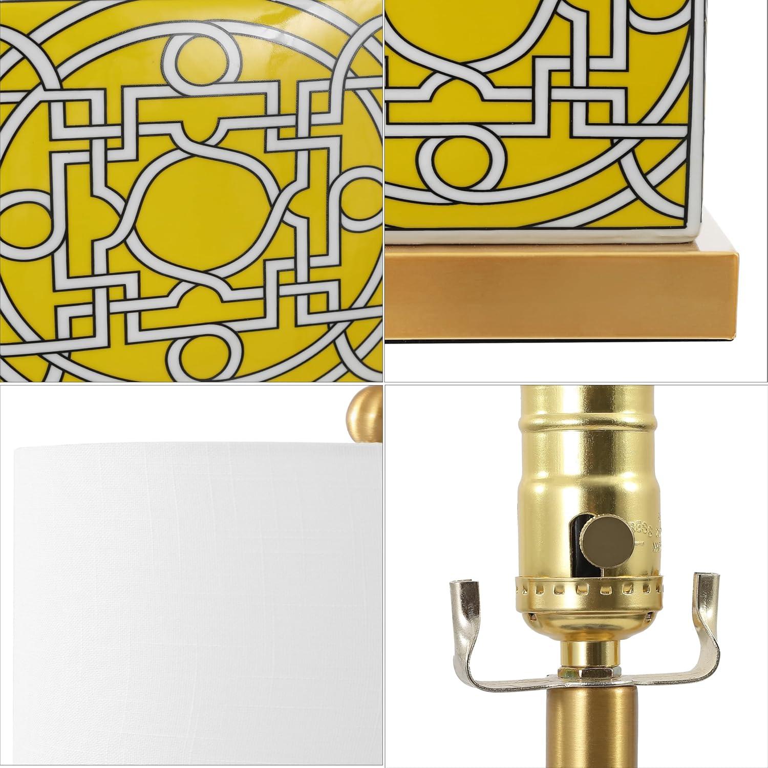 imageJONATHAN Y JYL3044A Catherine 22quot CeramicMetal Ginger Jar LED Table Lamp Contemporary Transitional Bedside Desk Nightstand Lamp for Bedroom Living Room Office College Bookcase BlueWhiteYellowWhite