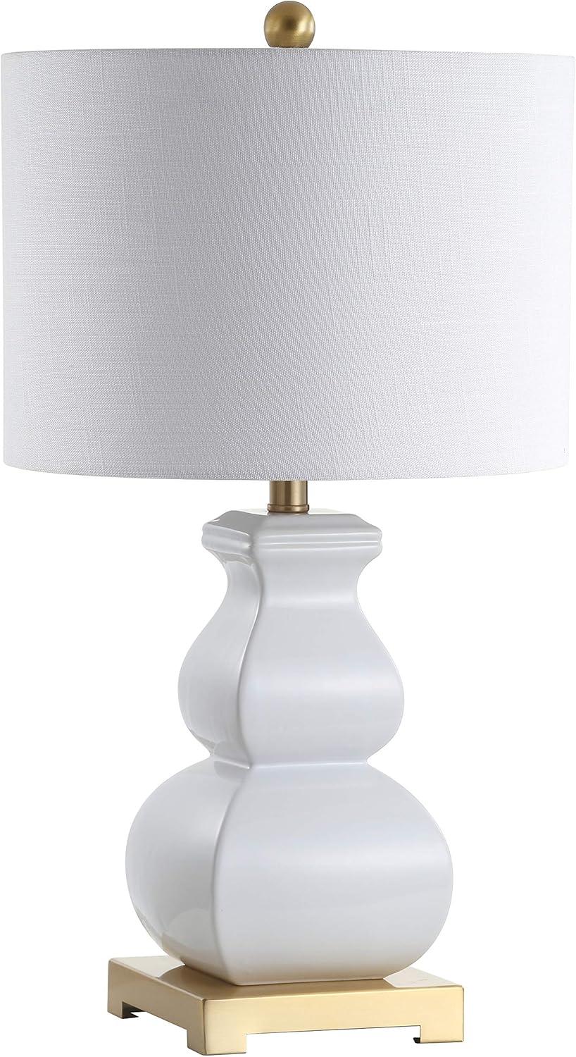 imageJONATHAN Y JYL3049B Vienna 255quot Ceramic LED Table Lamp Contemporary Transitional Bedside Desk Nightstand for Bedroom Living Room Office College Bookcase LED Bulb Included WhiteGoldWhiteGold