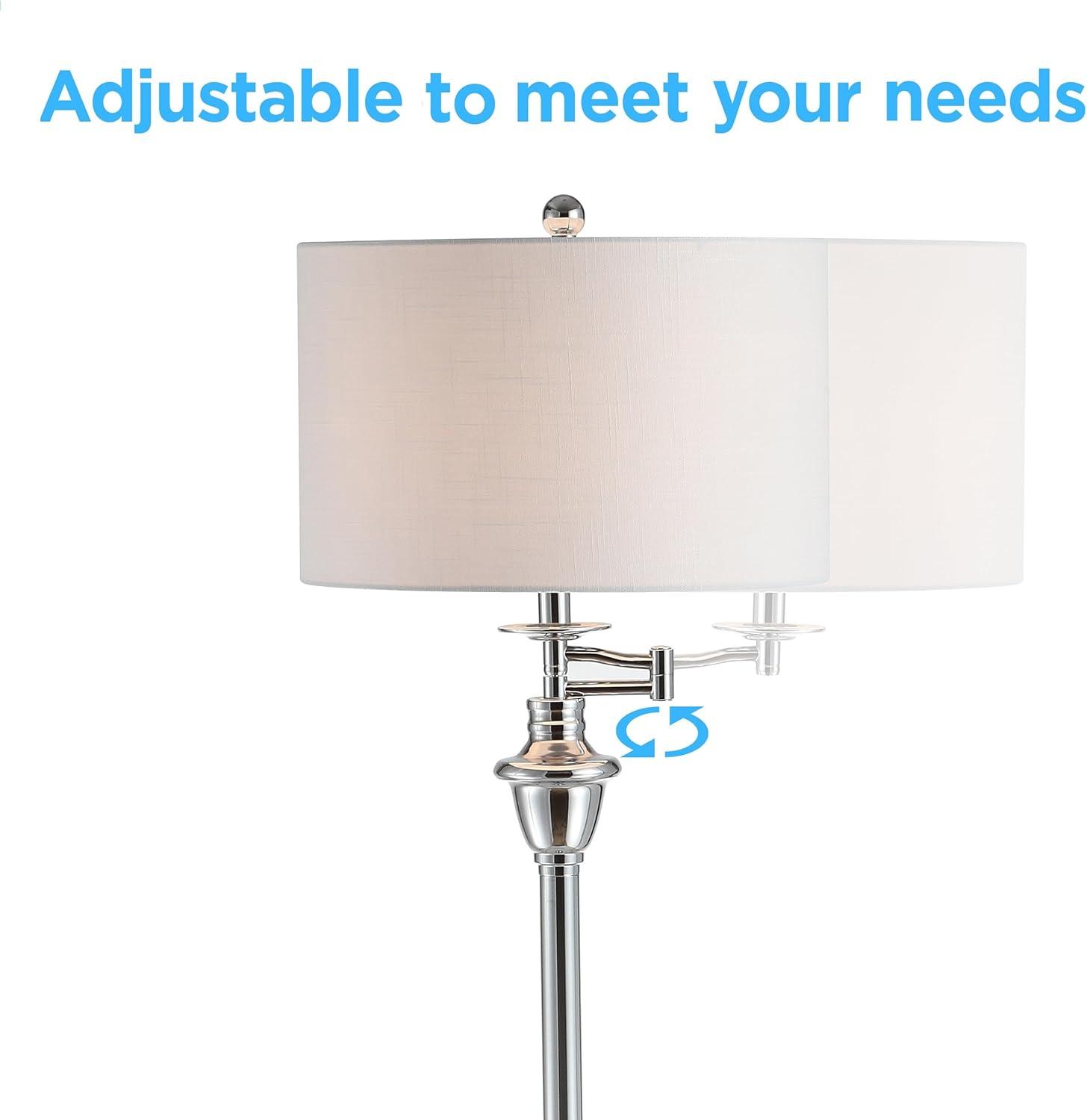 imageJONATHAN Y JYL3055C Cora 60quot MetalGlass LED Side Table and Floor Lamp ContemporaryTransitional for Bedrooms Living Room Office Reading Oil Rubbed Bronze OilRubbed BronzeChrome