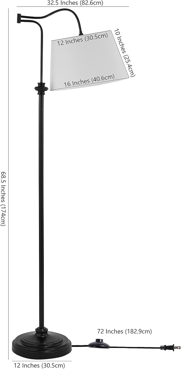 imageJONATHAN Y JYL3083A Jason 685quot Metal Traditional Swing Arm LED Floor Lamp Modern Contemporary Glam Traditional Office Living Room Dining Room Bedroom Hallway Foyer Oil Rubbed Bronze