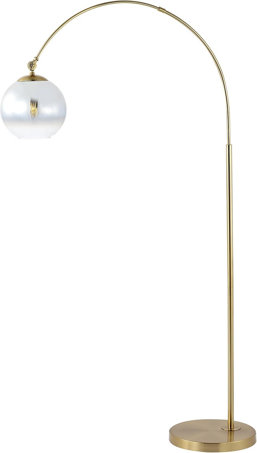 imageJONATHAN Y JYL3089A Nora 71quot Coastal Vintage Iron LED Floor Lamp Modern Contemporary Standing Reading Lamp for Bedroom Living Room Office LED Bulb Included Brass GoldWhiteBrass Gold