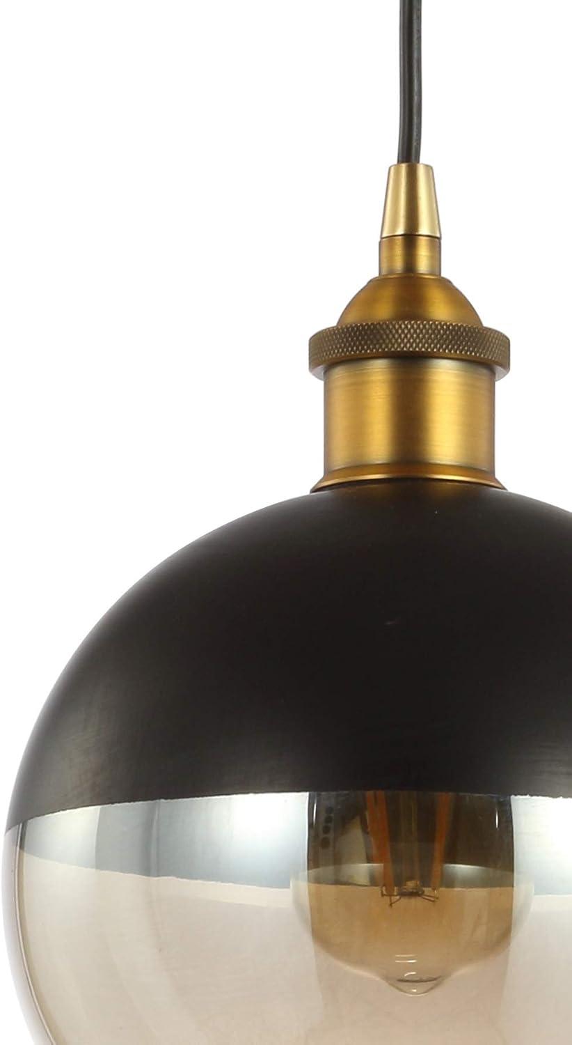 imageJONATHAN Y JYL3513A Nixon 75quot Adjustable Drop Globe MetalGlass LED Pendant Contemporary Transitional Dimmable Dining Room Living Room Kitchen Foyer Bedroom Hallway Brass GoldBlackSingle