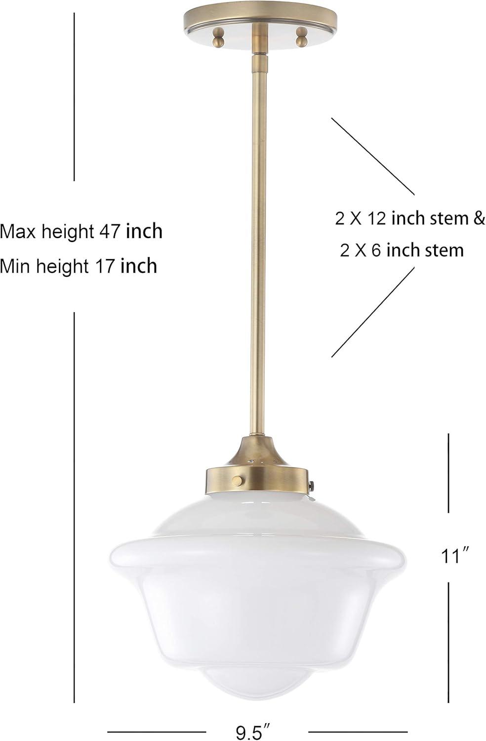imageJONATHAN Y JYL3517A Kurtz 95quot Adjustable Drop MetalGlass LED Pendant Contemporary Transitional Dimmable Dining Room Living Room Kitchen Foyer Bedroom Hallway Brass GoldWhiteBrass GoldWhite