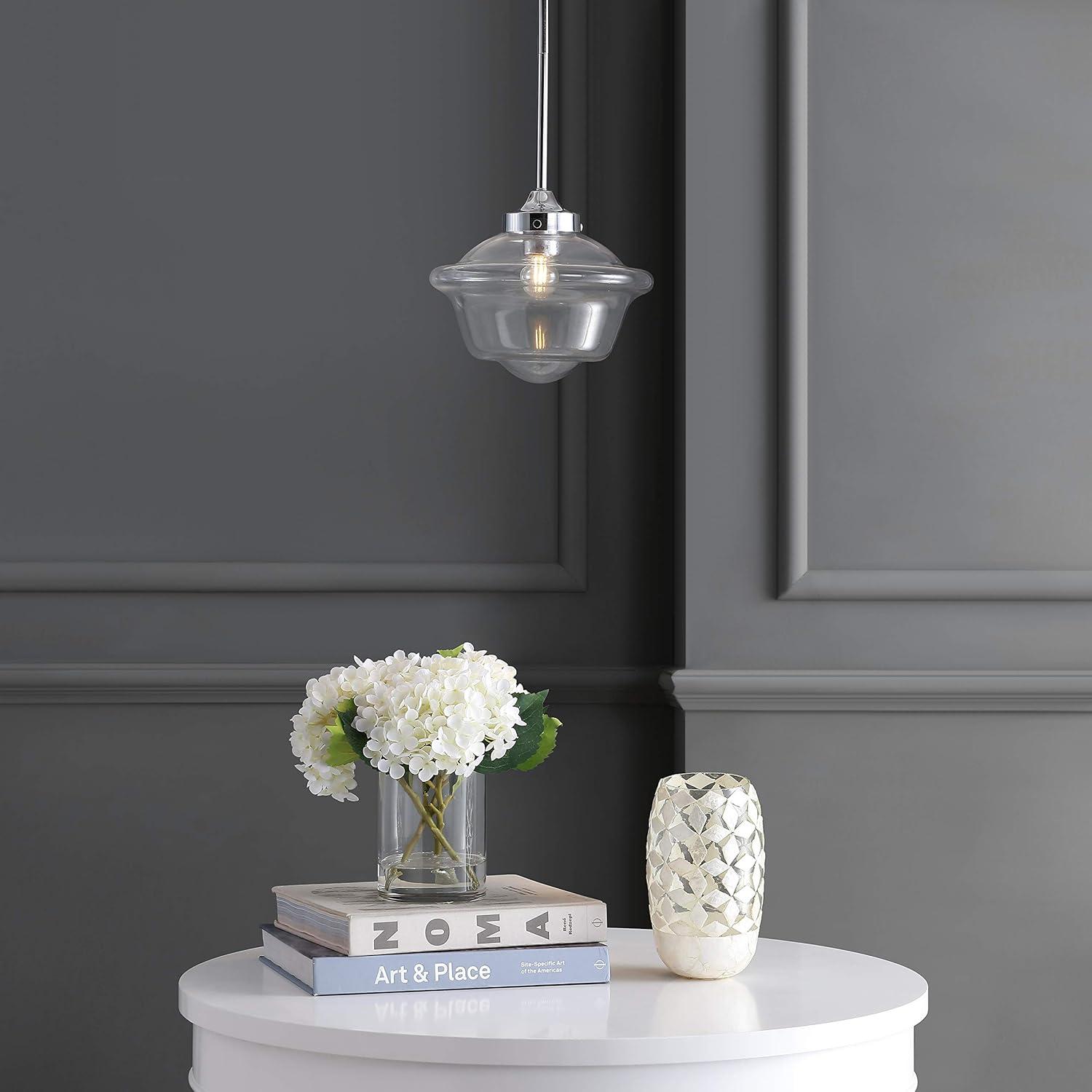 imageJONATHAN Y JYL3517A Kurtz 95quot Adjustable Drop MetalGlass LED Pendant Contemporary Transitional Dimmable Dining Room Living Room Kitchen Foyer Bedroom Hallway Brass GoldWhiteChrome