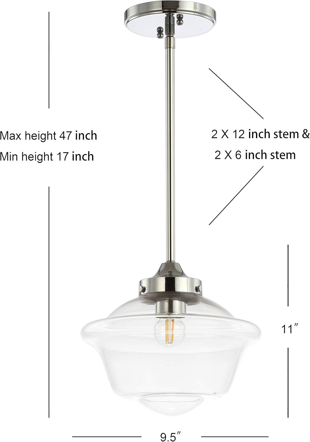 imageJONATHAN Y JYL3517A Kurtz 95quot Adjustable Drop MetalGlass LED Pendant Contemporary Transitional Dimmable Dining Room Living Room Kitchen Foyer Bedroom Hallway Brass GoldWhiteChrome