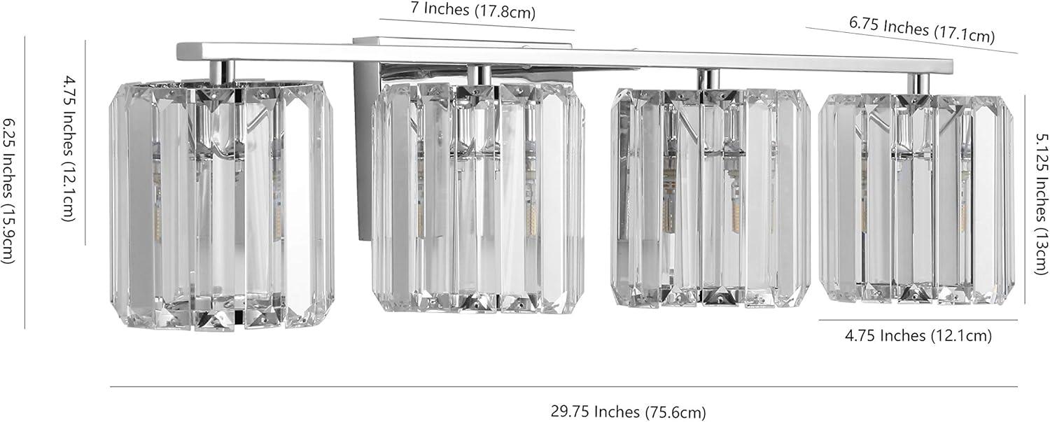 imageJONATHAN Y JYL3553A Coco Prism Vintage 135quot 2Light MetalGlass Classic Glam LED Vanity Light Transitional Traditional 2700K LED 2W Bulbs Included Bathroom Hallway Living Room Bedroom Mirror Chrome4 bulb