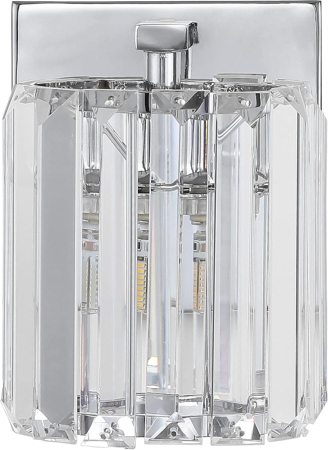 imageJONATHAN Y JYL3553A Coco Prism Vintage 135quot 2Light MetalGlass Classic Glam LED Vanity Light Transitional Traditional 2700K LED 2W Bulbs Included Bathroom Hallway Living Room Bedroom Mirror Chrome1 Bulb