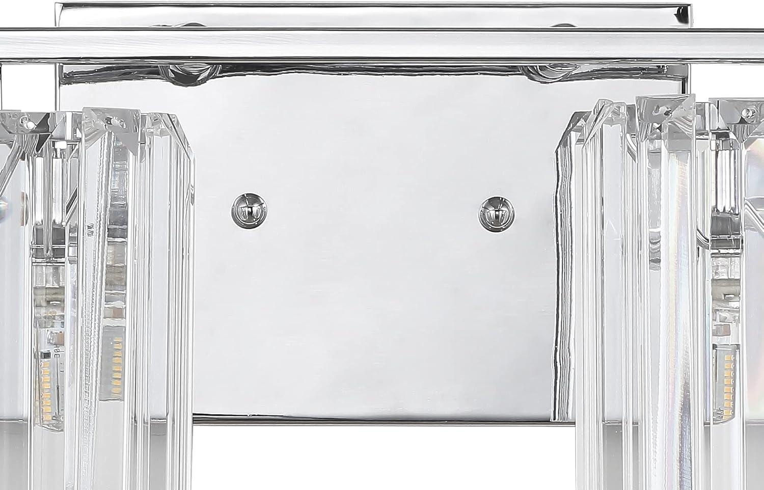 imageJONATHAN Y JYL3553A Coco Prism Vintage 135quot 2Light MetalGlass Classic Glam LED Vanity Light Transitional Traditional 2700K LED 2W Bulbs Included Bathroom Hallway Living Room Bedroom Mirror Chrome3 Bulb