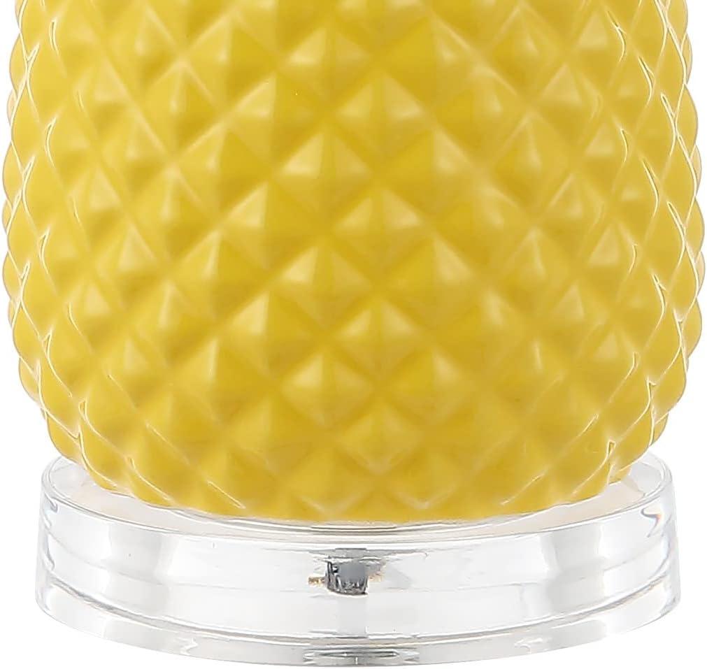 imageJONATHAN Y JYL4019A Pineapple 23quot Ceramic LED Table Lamp Contemporary Transitional Bedside Desk Nightstand Lamp for Bedroom Living Room Office College Bookcase LED Bulb Included NavyGoldYellowGold