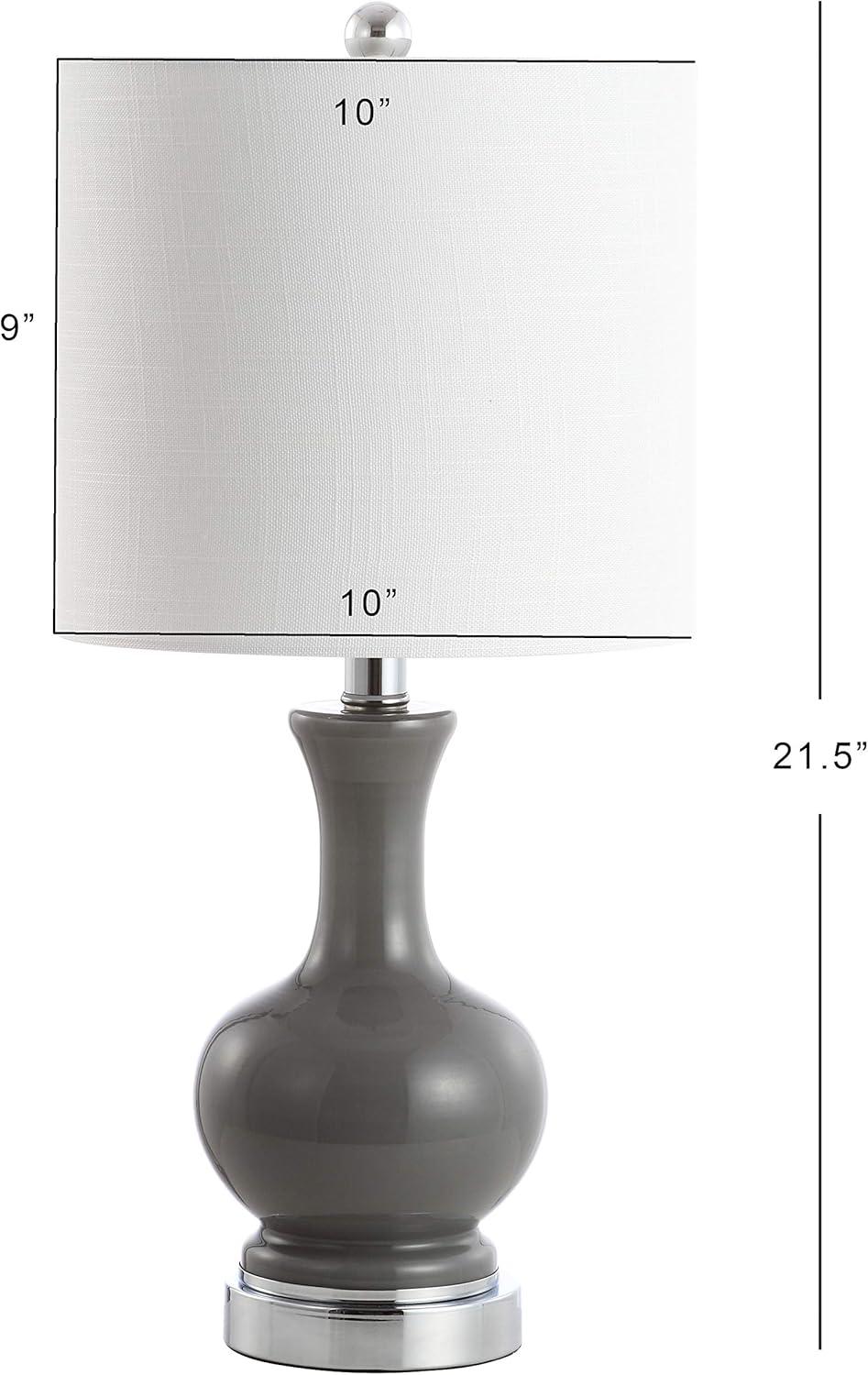 imageJONATHAN Y JYL4033ASET2 Set of 2 Table Lamps Cox 22quot GlassMetal LED Table Lamp Contemporary Bedside Desk Nightstand Lamp for Bedroom Living Room Office College Bookcase WhiteBrass GoldGray Chrome