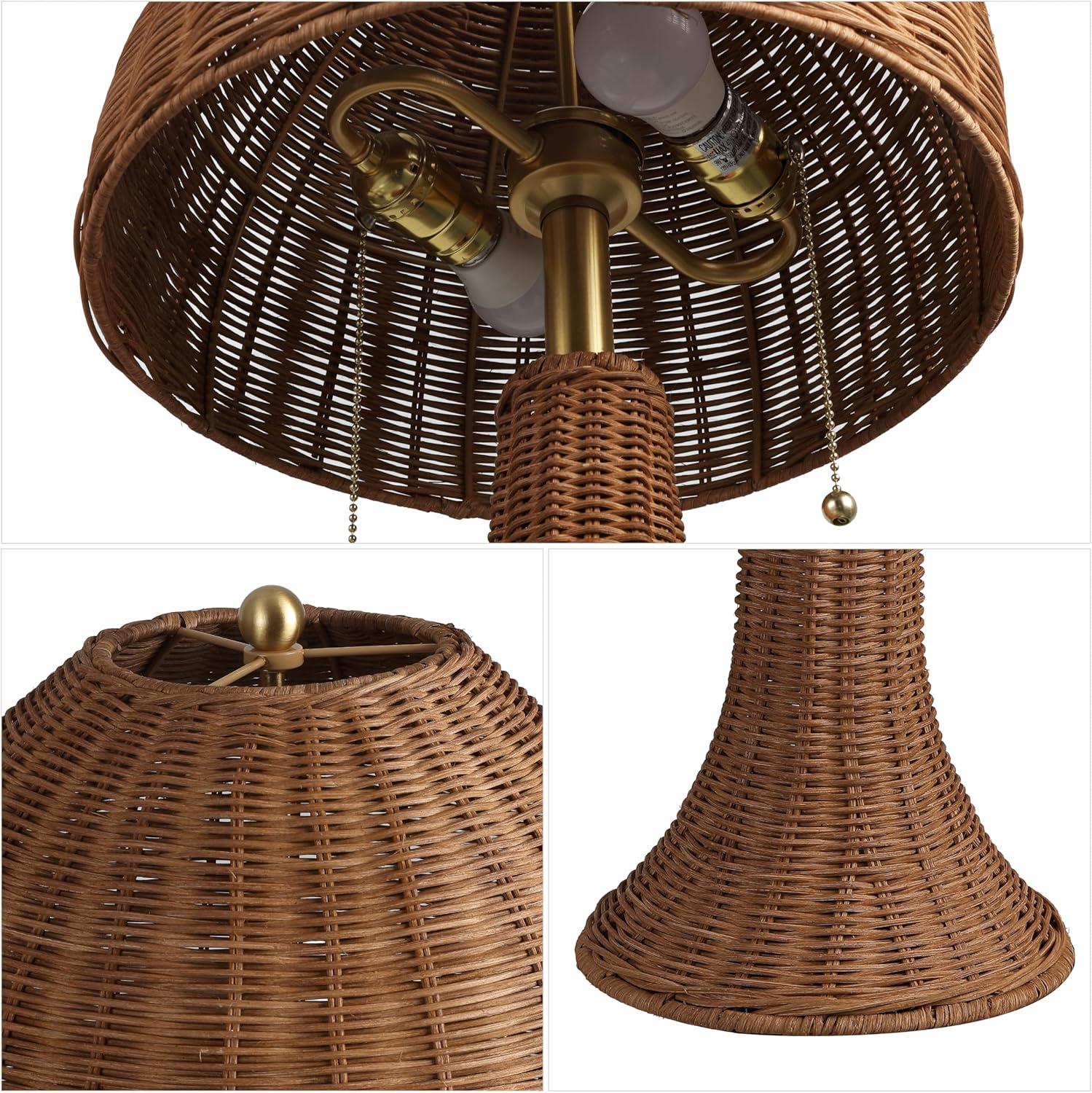 imageJONATHAN Y JYL4040A Joanie 22 Bohemian Rustic Iron LED Table Lamp Farmhouse Coastal Bedside Desk NightStand for Bedroom Living Room Office College Bulbs Included NaturalBrass Gold 130 inDark BrownBrass Gold