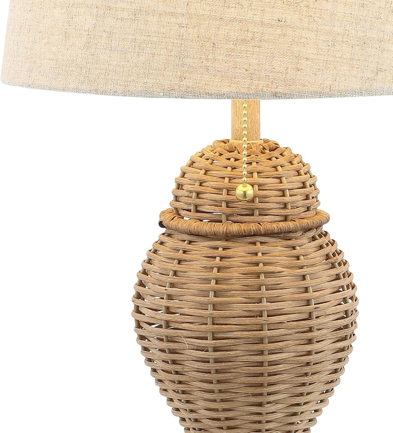 imageJONATHAN Y JYL4041CSET2 Margie Wicker 205quot Bohemian Rustic Iron LED Table Lamp Farmhouse Coastal Traditional Living Room Dining Room Bedroom Green Set of 2Natural