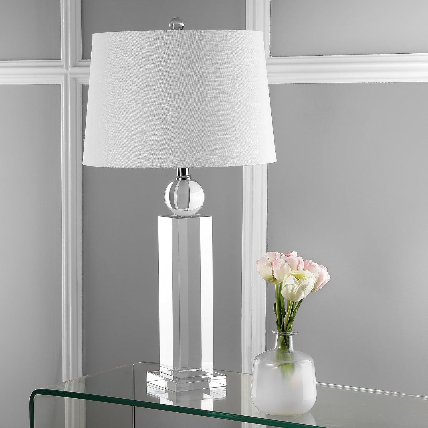 imageJONATHAN Y JYL5004A Charlotte 285quot Crystal LED Table Lamp Glam Contemporary Bedside Desk Nightstand Lamp for Bedroom Living Room Office College Bookcase LED Bulb Included Clear