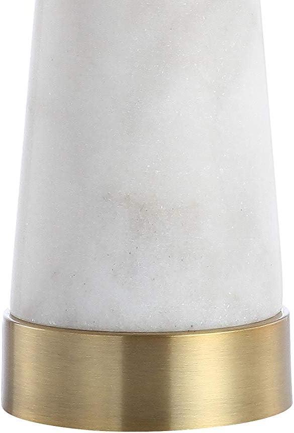 imageJONATHAN Y JYL5055ASET2 Set of 2 Table Lamps Travis 265quot MarbleIron Gold Modern Column LED Table Lamp Bedside Desk Nightstand Lamp for Bedroom Living Room Office White