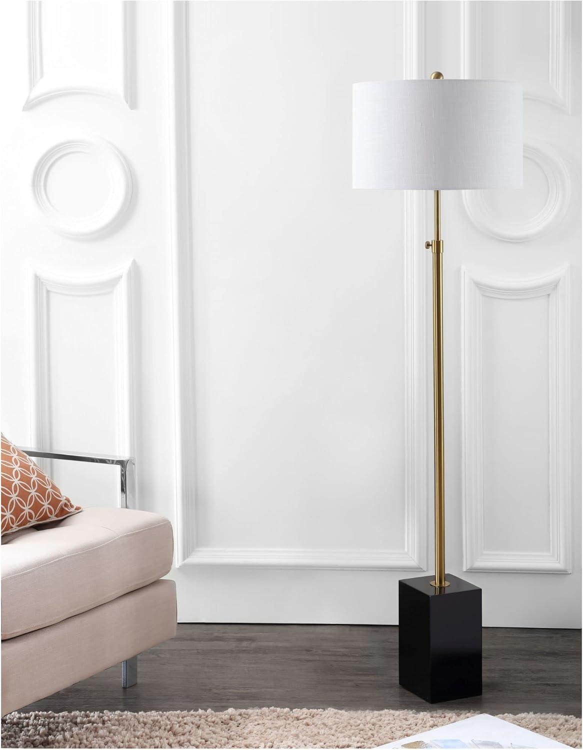 imageJONATHAN Y JYL6007A Lafayette 65quot Adjustable Height LED Floor Lamp ModernMinimalistContemporary for Bedrooms Living Room Office Reading BrassBlack