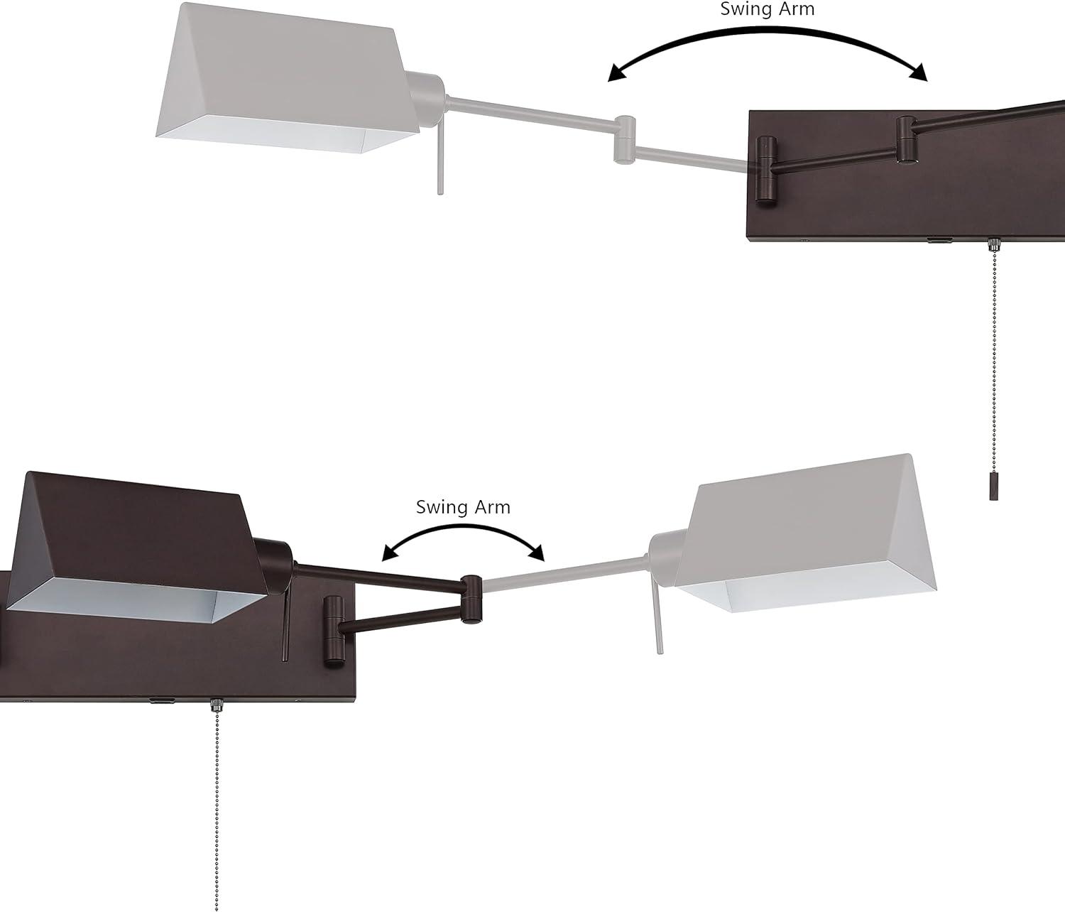 imageJONATHAN Y JYL6015A Arlo 22quot 1Light Single Swing Arm PluginHardwired Iron LED Wall Sconce PullChain USB Charging Port Traditional Farmhouse Modern for Bedroom Living Room Oil Rubbed BronzeOilRubbed Bronze