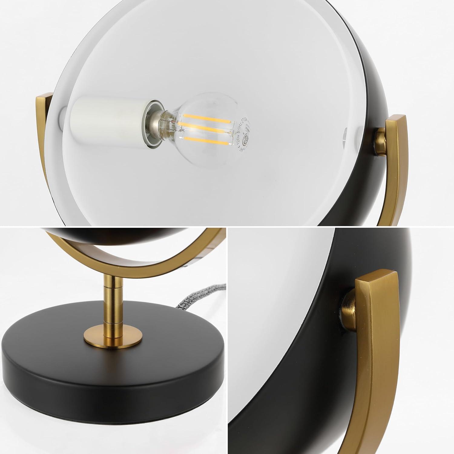 imageJONATHAN Y JYL6019A Orion 12quot Vintage Classic MetalAcrylic Adjustable Orb LED Floor Spotlight for Bedroom Living Room Kitchen Office BlackBrass Gold