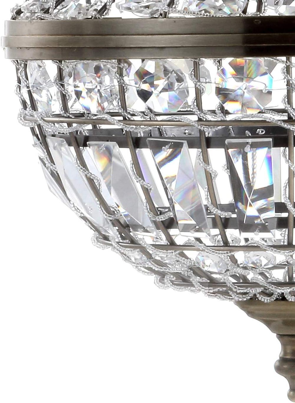 imageJONATHAN Y JYL6109A Regina 12quot CrystalMetal Empire LED Chandelier Pendant Glam Contemporary Transitional Dimmable Adjustable Dining Room Living Room Kitchen Foyer Bedroom Hallway Antique Brass10 in