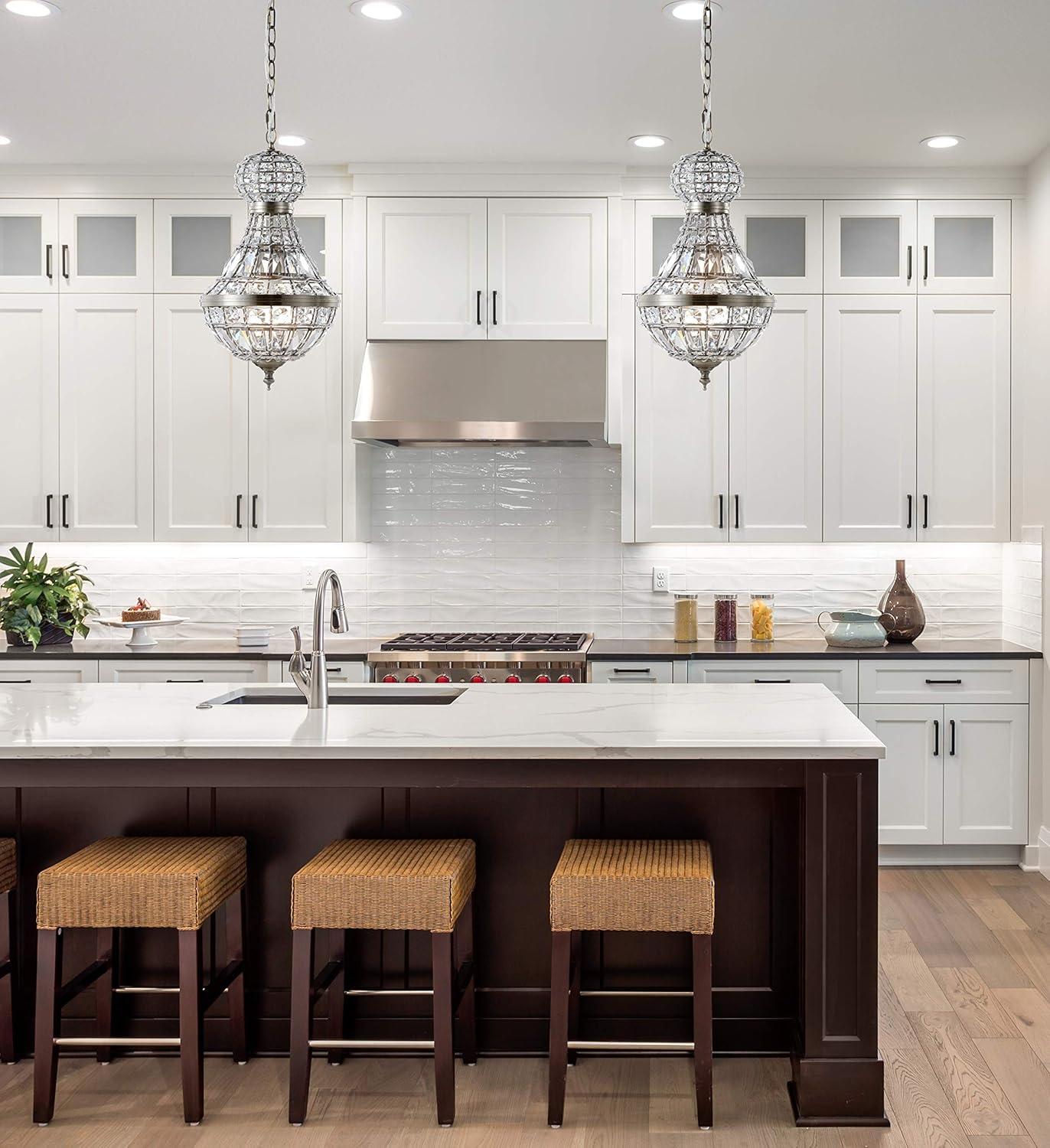 imageJONATHAN Y JYL6109A Regina 12quot CrystalMetal Empire LED Chandelier Pendant Glam Contemporary Transitional Dimmable Adjustable Dining Room Living Room Kitchen Foyer Bedroom Hallway Antique Brass12 in