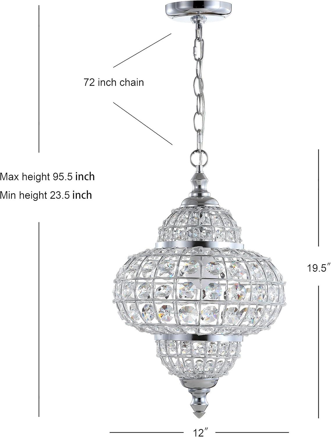 imageJONATHAN Y JYL6111A Juliette 12quot CrystalMetal LED Chandelier Pendant Chandelier Pendant Glam Contemporary Transitional Dimmable Dining Room Living Room Kitchen Foyer Bedroom Hallway