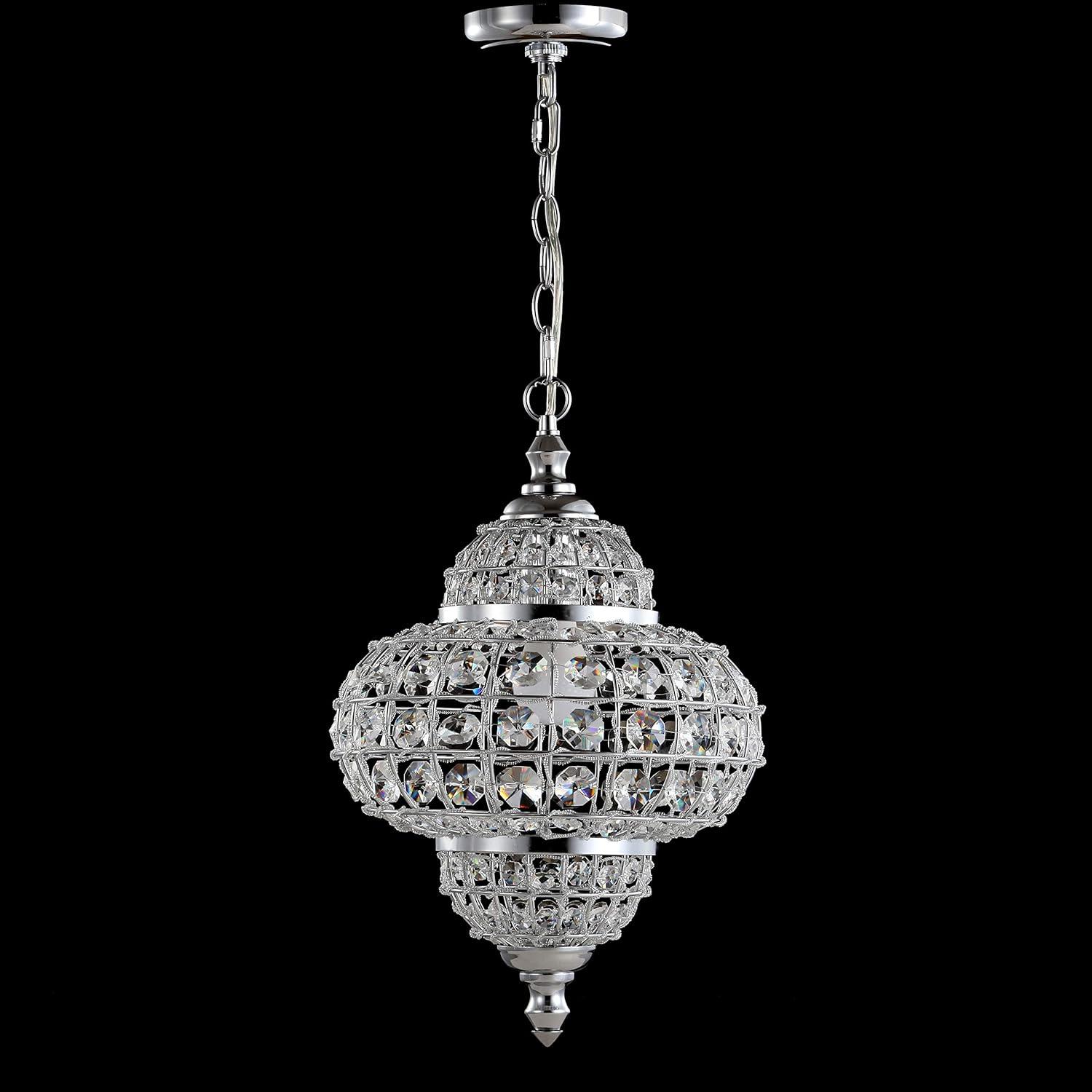 imageJONATHAN Y JYL6111A Juliette 12quot CrystalMetal LED Chandelier Pendant Chandelier Pendant Glam Contemporary Transitional Dimmable Dining Room Living Room Kitchen Foyer Bedroom Hallway