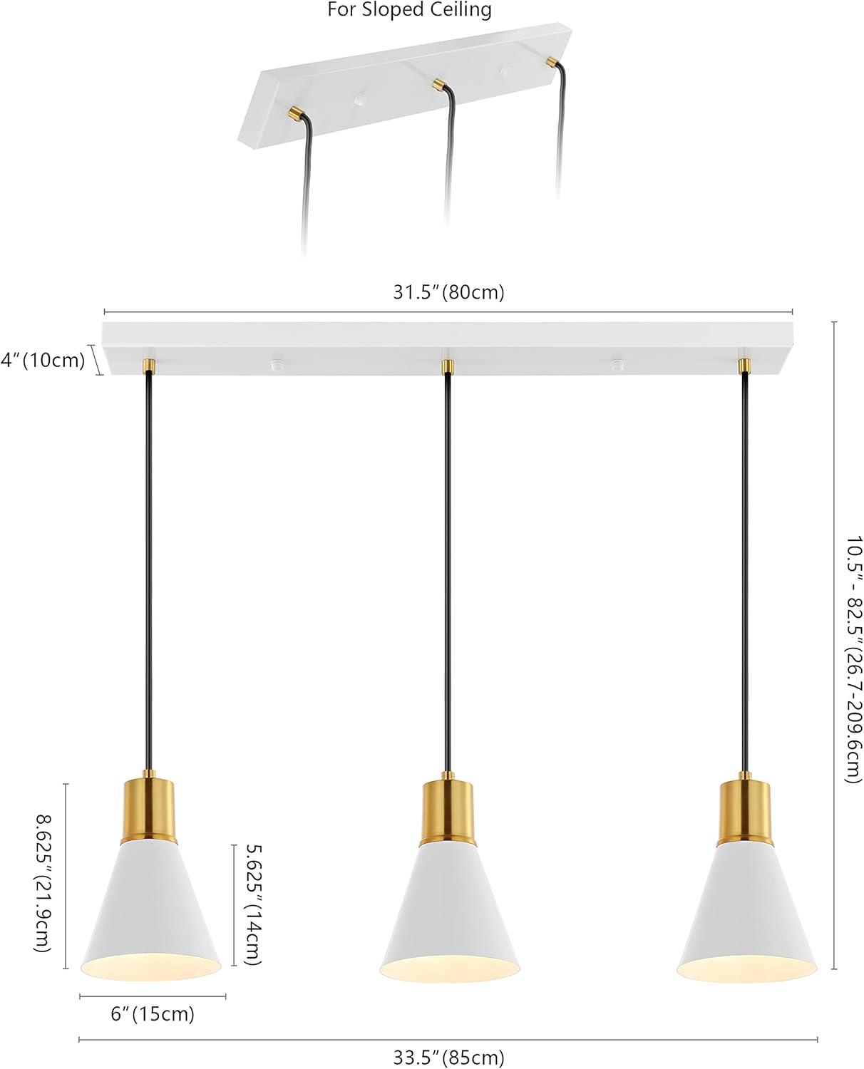 imageJONATHAN Y JYL6131A Apollo 6quot Metal LED Pendant Contemporary Dimmable Adjustable Dining Room Living Room Kitchen Foyer Bedroom Hallway BlackBrass GoldWhiteBrass Gold