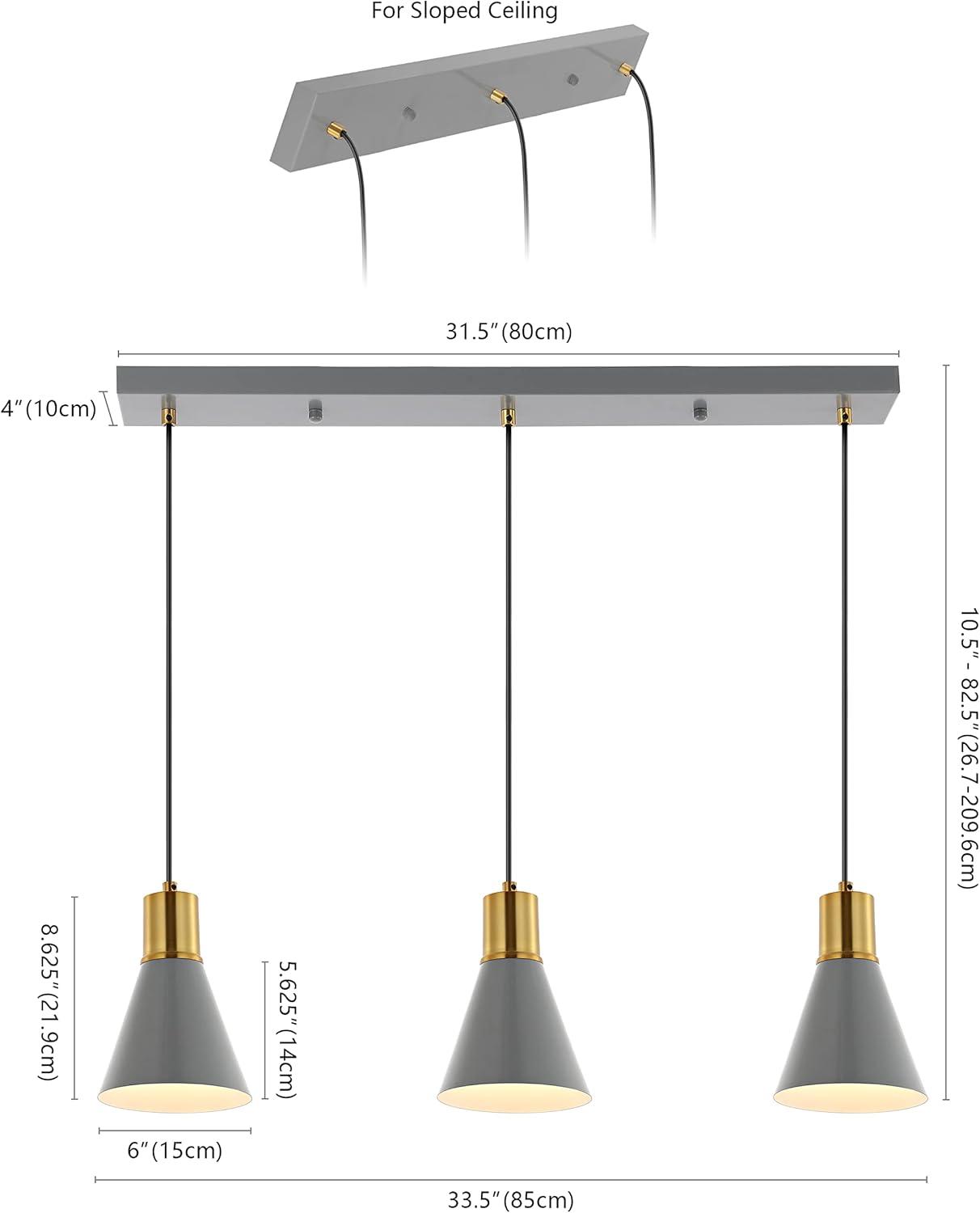 imageJONATHAN Y JYL6131A Apollo 6quot Metal LED Pendant Contemporary Dimmable Adjustable Dining Room Living Room Kitchen Foyer Bedroom Hallway BlackBrass GoldGrayBrass Gold