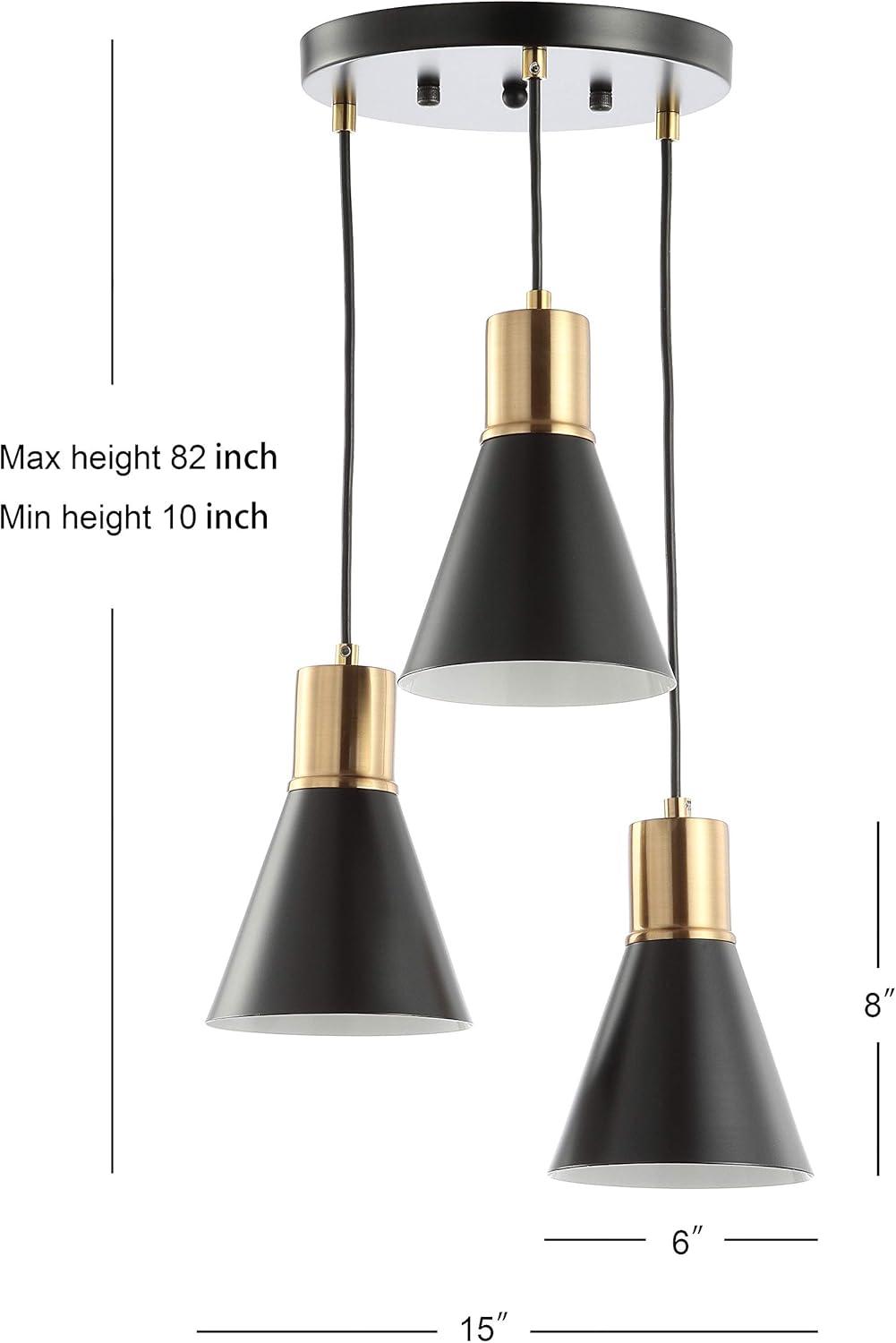 imageJONATHAN Y JYL6131A Apollo 6quot Metal LED Pendant Contemporary Dimmable Adjustable Dining Room Living Room Kitchen Foyer Bedroom Hallway BlackBrass GoldBlackBrass Gold