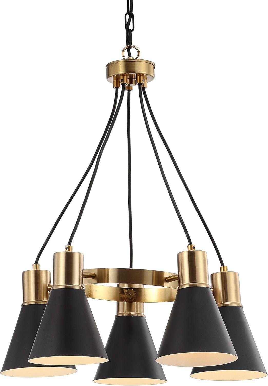 imageJONATHAN Y JYL6131A Apollo 6quot Metal LED Pendant Contemporary Dimmable Adjustable Dining Room Living Room Kitchen Foyer Bedroom Hallway BlackBrass GoldBlackBrass Gold