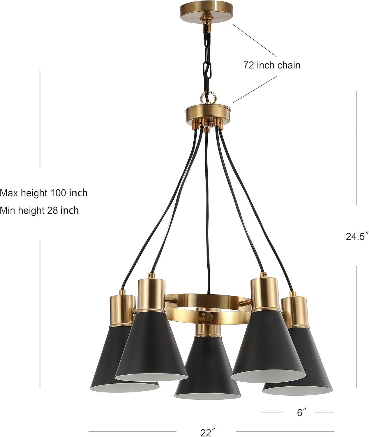 imageJONATHAN Y JYL6131A Apollo 6quot Metal LED Pendant Contemporary Dimmable Adjustable Dining Room Living Room Kitchen Foyer Bedroom Hallway BlackBrass GoldBlackBrass Gold
