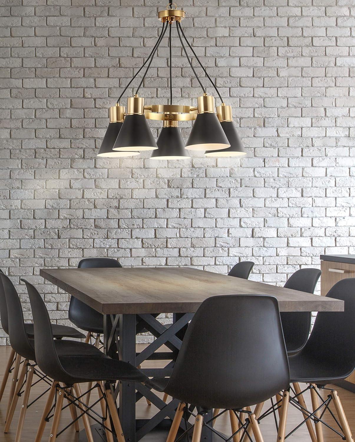 imageJONATHAN Y JYL6131A Apollo 6quot Metal LED Pendant Contemporary Dimmable Adjustable Dining Room Living Room Kitchen Foyer Bedroom Hallway BlackBrass GoldBlackBrass Gold