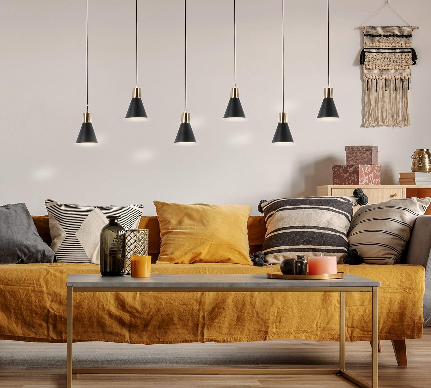 imageJONATHAN Y JYL6131A Apollo 6quot Metal LED Pendant Contemporary Dimmable Adjustable Dining Room Living Room Kitchen Foyer Bedroom Hallway BlackBrass GoldBlackBrass Gold