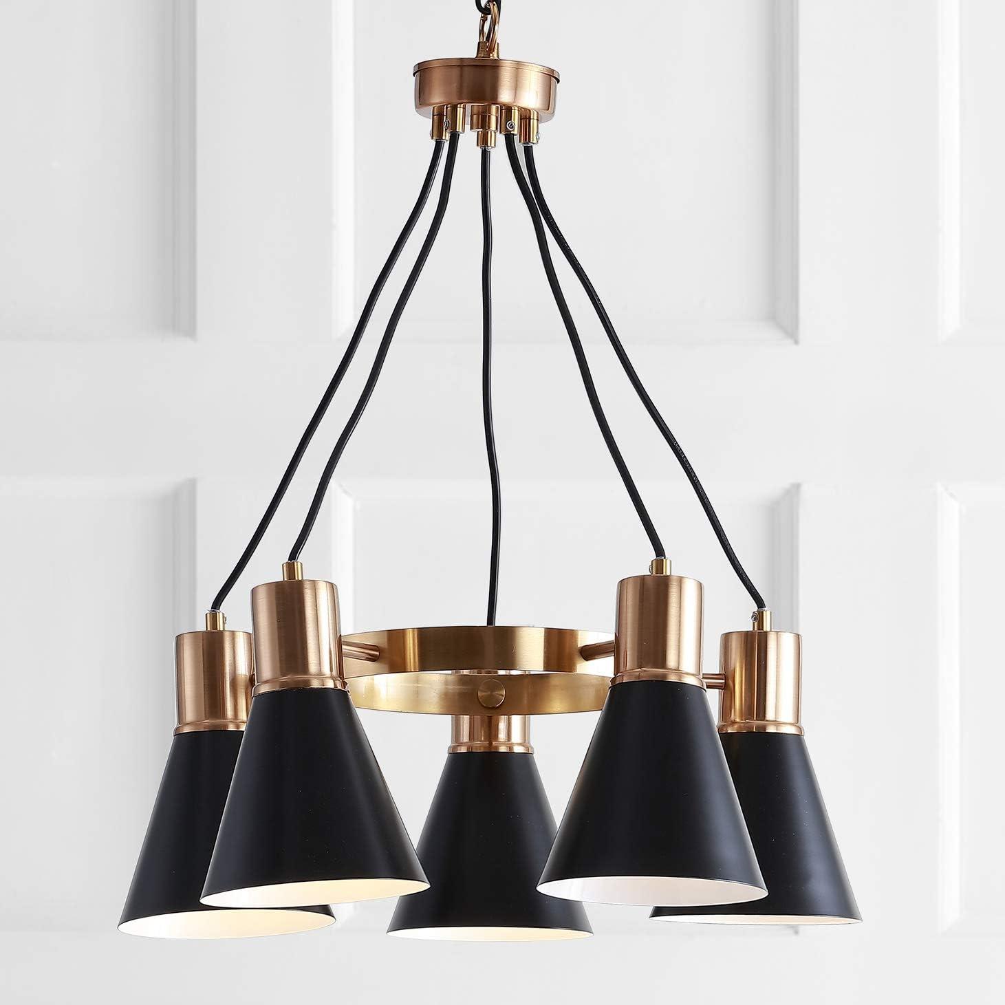 imageJONATHAN Y JYL6131A Apollo 6quot Metal LED Pendant Contemporary Dimmable Adjustable Dining Room Living Room Kitchen Foyer Bedroom Hallway BlackBrass GoldBlackBrass Gold