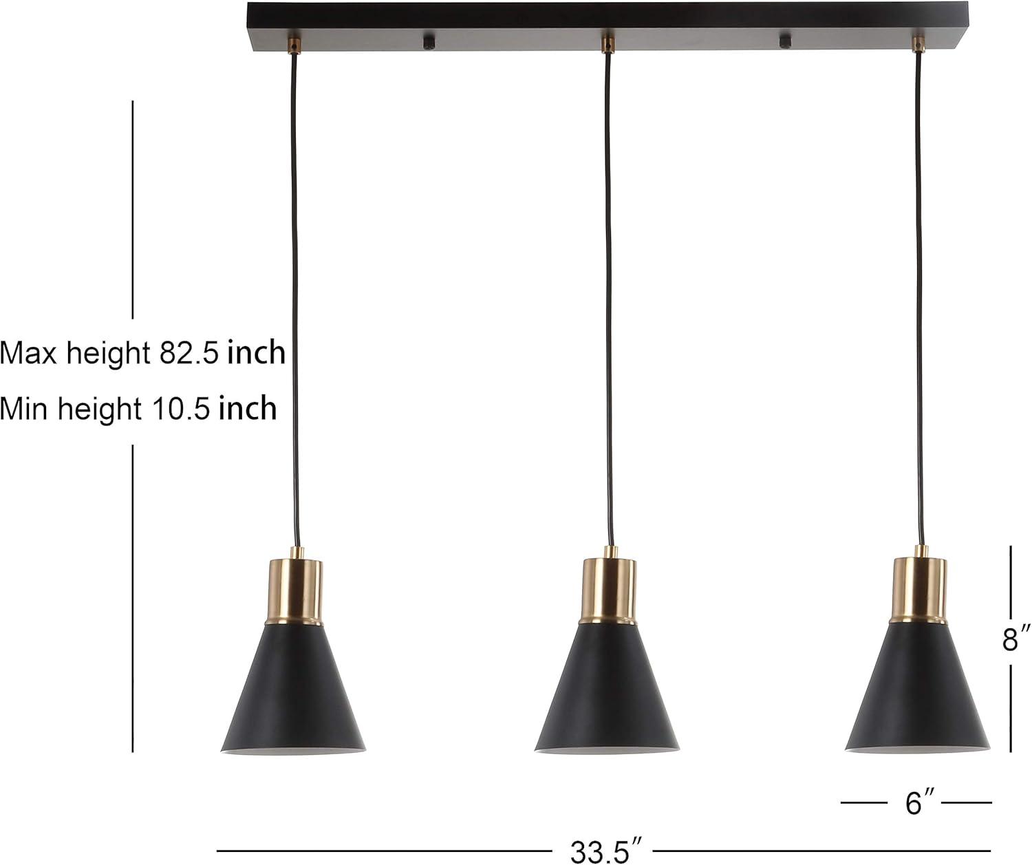 imageJONATHAN Y JYL6131A Apollo 6quot Metal LED Pendant Contemporary Dimmable Adjustable Dining Room Living Room Kitchen Foyer Bedroom Hallway BlackBrass GoldBlackBrass Gold