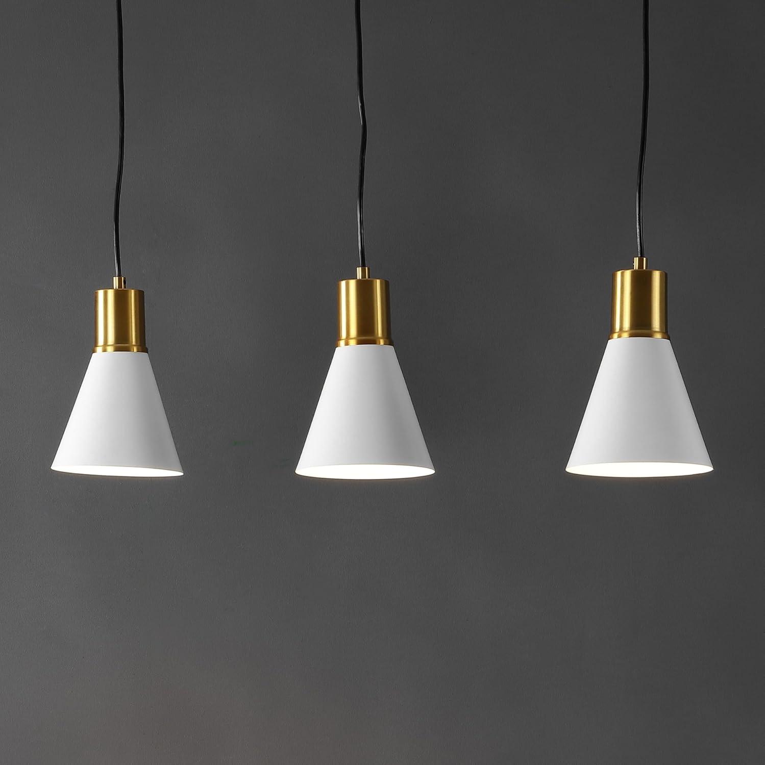 imageJONATHAN Y JYL6131A Apollo 6quot Metal LED Pendant Contemporary Dimmable Adjustable Dining Room Living Room Kitchen Foyer Bedroom Hallway BlackBrass GoldWhiteBrass Gold