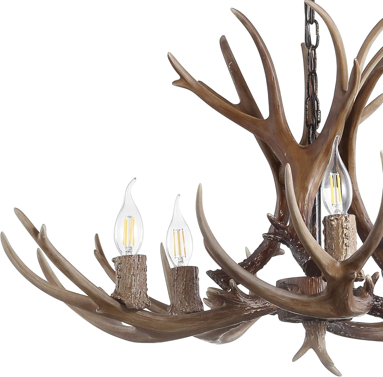 imageJONATHAN Y JYL6300A Eldora 30quot Adjustable Resin Antler 5Light LED Chandelier Glam RusticCottageTransitional Dimmable Dining Room Living Room Kitchen Foyer Bedroom BrownBrown