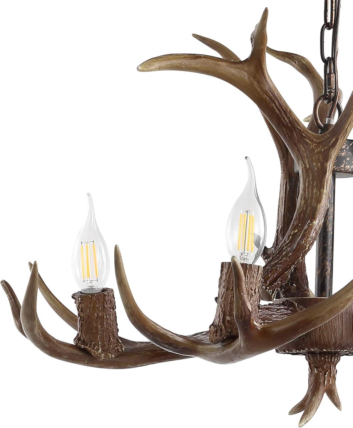 imageJONATHAN Y JYL6300A Eldora 30quot Adjustable Resin Antler 5Light LED Chandelier Glam RusticCottageTransitional Dimmable Dining Room Living Room Kitchen Foyer Bedroom BrownBrown